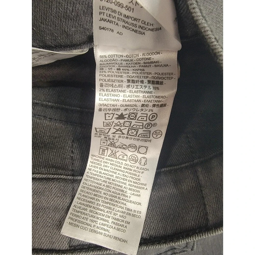 Levi's 511 stretch  jeans - Slim Fit - Men's 34x34 Gray Wash,‎ Stretch 5 Pocket